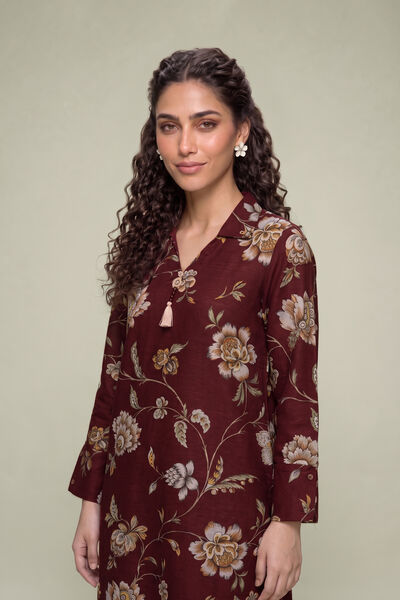 Printed | Light Khaddar | Floral Khaddar Kurta | AED 150.00