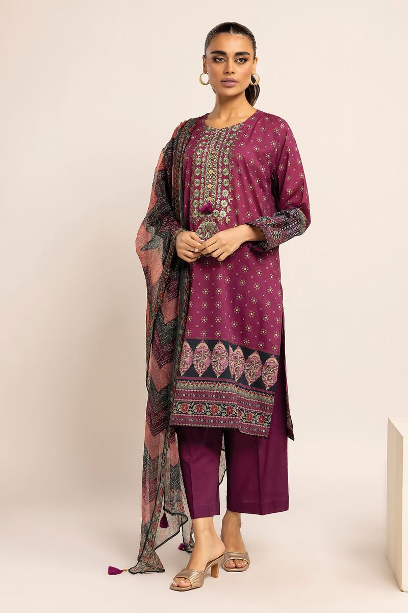 Embroidered | Cambric | Fabrics 3 Piece | null