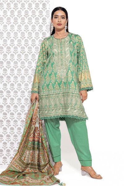 Cotton Satin | Embroidered | Fabrics 3 Piece | AED 100.00