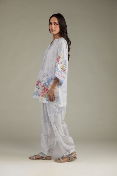 Printed | Cambric | Floral Cambric Pants | AED 130.00
