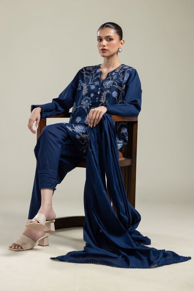 Embroidered | Lawn | Navy Lawn Dupatta | AED 80.00