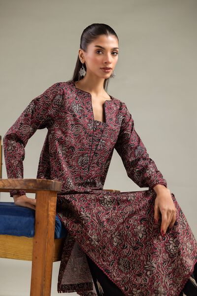 Printed | Cambric | Floral Longline Kurta | AED 100.00