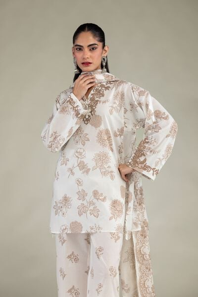 Embroidered | Cambric | Floral Cambric Kurta | AED 130.00