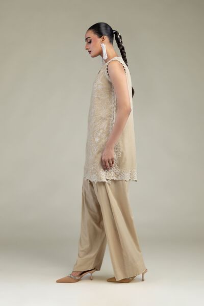 Embroidered | Raw Silk | Beige Solid Shalwar | AED 150.00