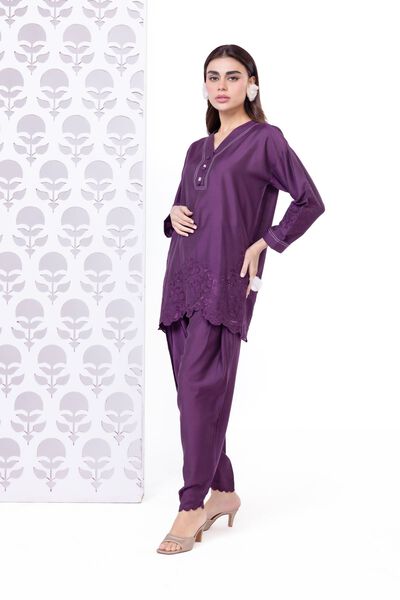 Embroidered | Raw Silk | Pants | AED 24.00