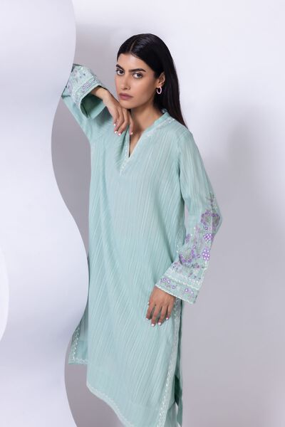 Embroidered | Leno | Kurta | AED 140.00