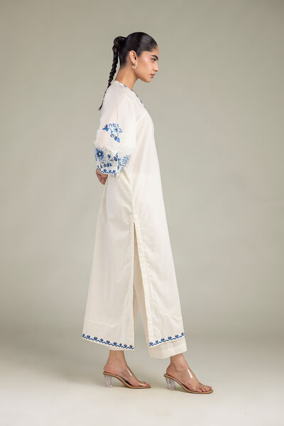 Embroidered | Cambric | Solid Cambric Pants | AED 130.00