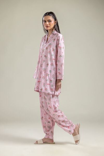 Printed | Cotton Viscose | Pink Floral Shalwar | AED 130.00