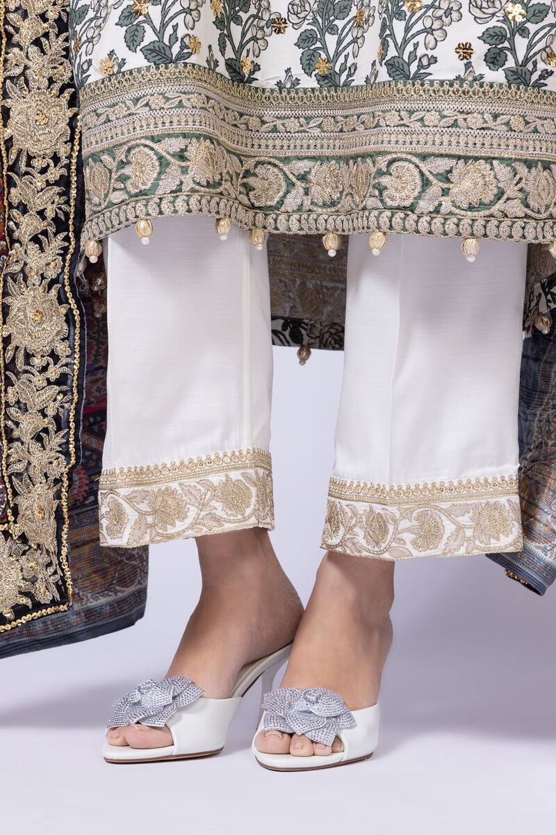 Embroidered | Russian Raw Silk | Pants | AED 36.00
