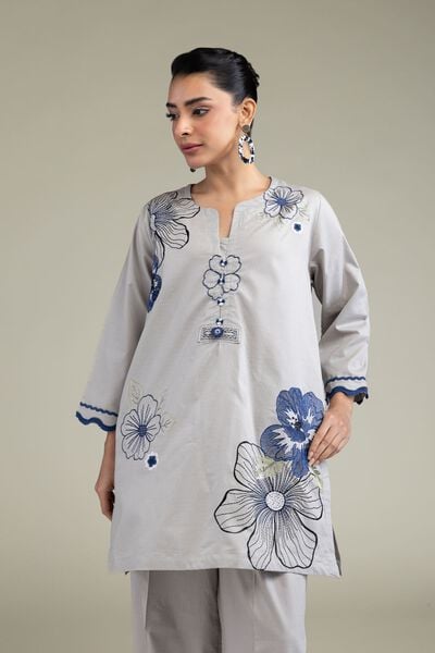 Embroidered | Cotton Dobby | Floral Cotton Kurta | AED 130.00