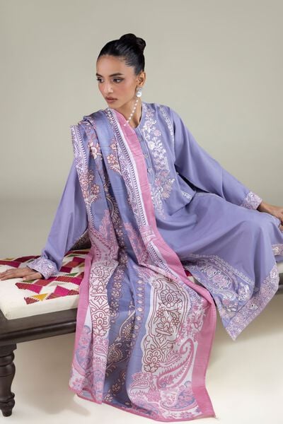 Embroidered | Raw Silk | Paisley Longline Kurta | AED 115.00
