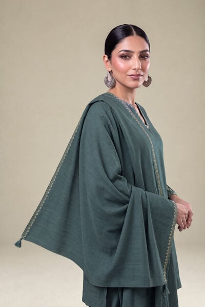 Embroidered | Light Khaddar | Blue Solid Dupatta | AED 150.00
