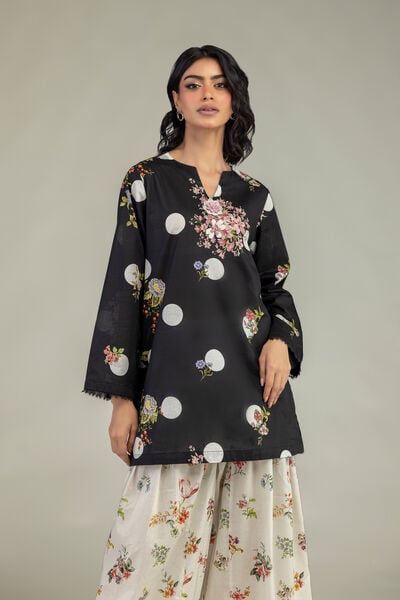 Embroidered | Cambric | Black Cambric Kurta | AED 100.00