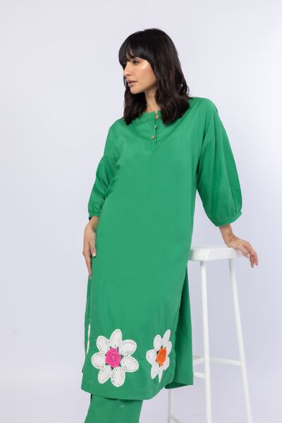 Embroidered | Crosshatch Poplin | Kurta | AED 160.00