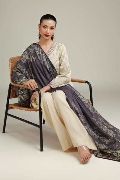 Embroidered | Raw Silk | Geometric Silk Kurta | AED 140.00