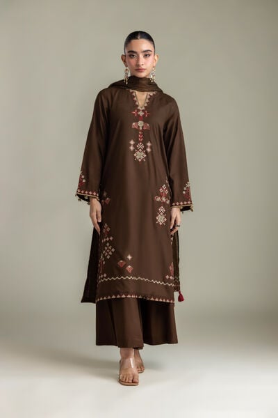 Embroidered | Raw Silk | Solid Silk Pants | AED 150.00