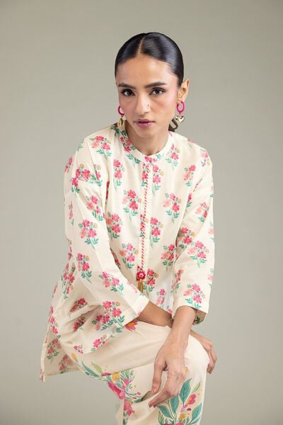Printed | Cambric | Floral Cambric Kurta | AED 100.00