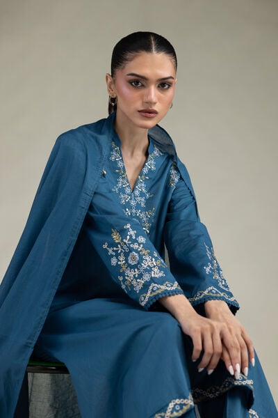 Embroidered | Lawn | Blue Lawn Dupatta | AED 130.00