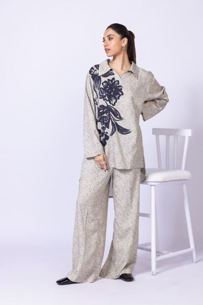 Printed | Dull Raw Silk | Trousers | AED 21.60