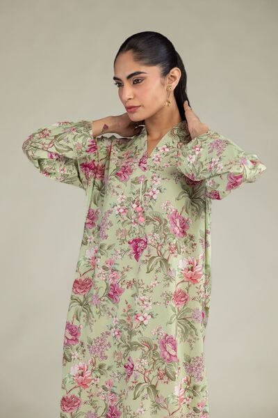 Printed | Cotton Viscose | Floral Longline Kurta | AED 130.00