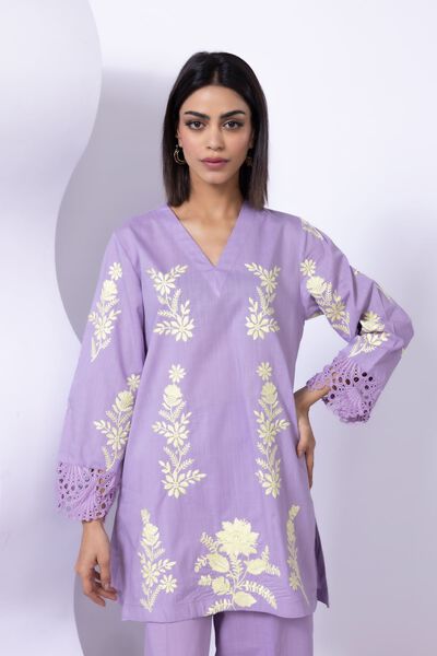 Embroidered | Crosshatch Poplin | Kurta | AED 140.00