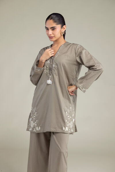 Embroidered | Cotton Dobby | Short Cotton Kurta | AED 180.00