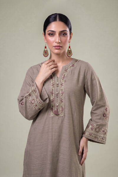 Embroidered | Light Khaddar | Longline Embroidered Kurta | AED 230.00