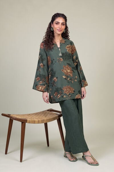 Printed | Light Khaddar | Solid Khaddar Pants | AED 130.00