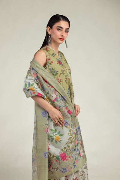 Embroidered | Mesuri | Floral Beige Dupatta | AED 45.00