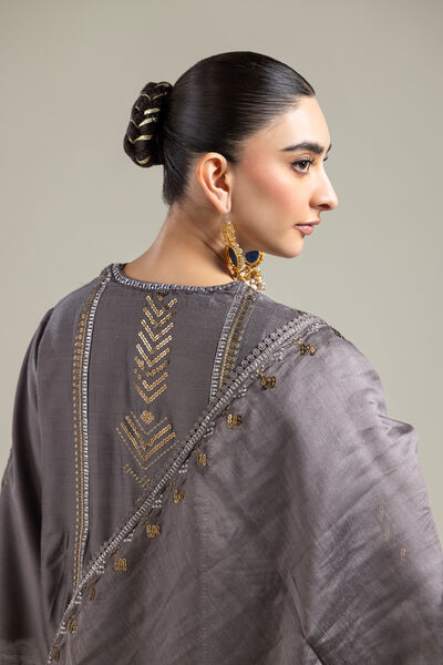 Cotton Net | Gray Cotton Dupatta | AED 65.00