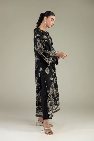 Printed | Cambric | Black Solid Pants | AED 130.00