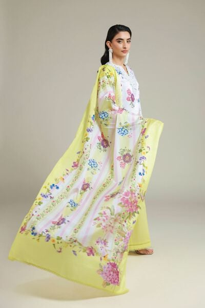 Printed | Satin | Tailored 3 Piece | AED 300.00