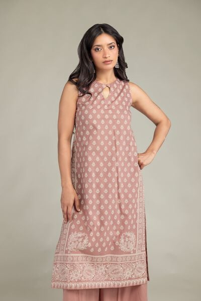 Cambric | Sleeveless Cambric Kurta | AED 180.00