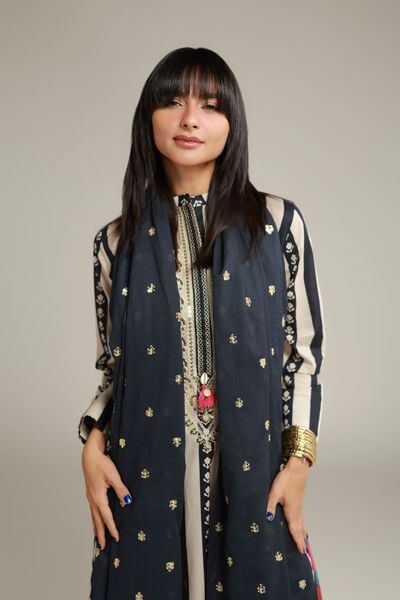 Embroidered | Lawn | Navy Lawn Dupatta | AED 100.00