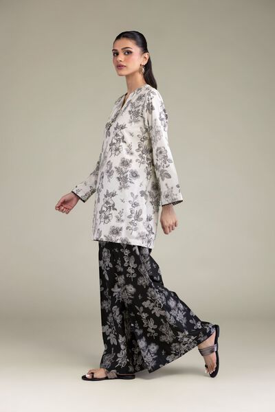 Printed | Cotton Viscose | Black Cotton Pants | AED 130.00