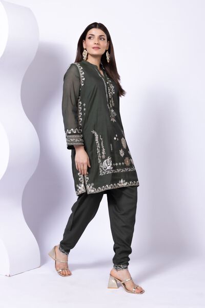 Embroidered | Crosshatch Raw Silk | Shalwar | AED 24.00