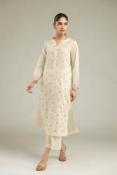 Embroidered | Cambric | Cambric Solid Pants | AED 130.00