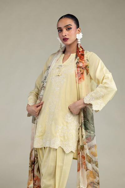 Embroidered | Raw Silk | Silk V-Neck Kurta | AED 125.00