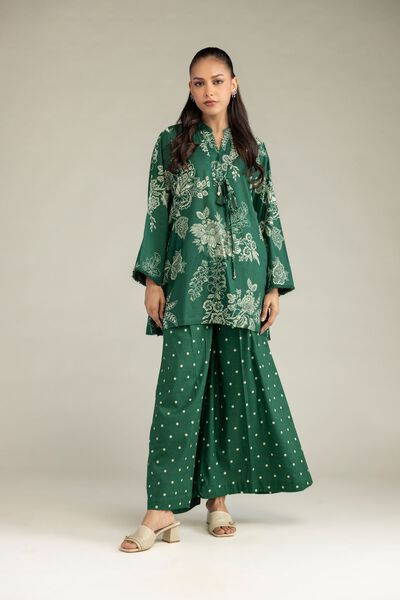 Printed | Cambric | Green Printed Pants | AED 100.00