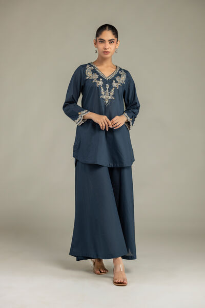 Embroidered | Cambric | Solid Cambric Pants | AED 130.00