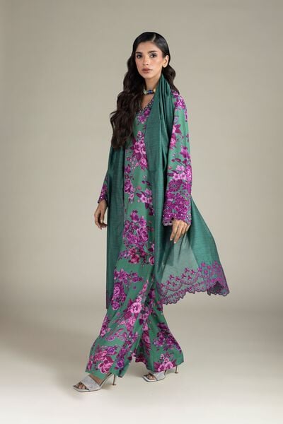 Embroidered | Raw Silk | 3-Piece Tailored Set | AED 350.00