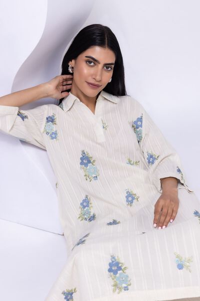 Embroidered | Leno | Kurta | AED 140.00