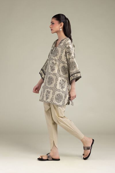 Printed | Cotton Viscose | Beige Solid Shalwar | AED 130.00