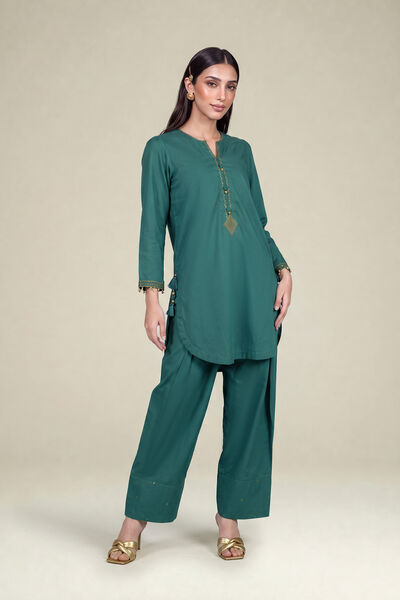 Embroidered | Cambric | Solid Teal Shalwar | AED 130.00