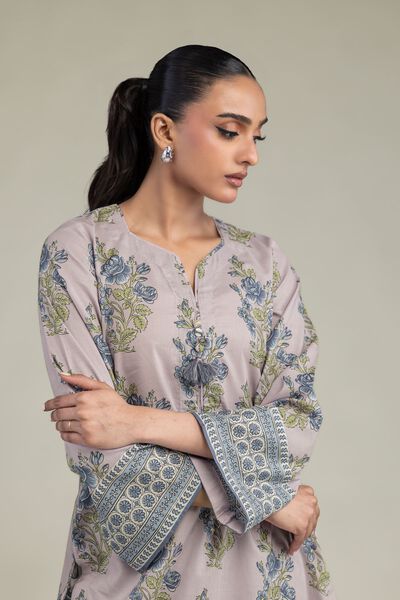 Printed | Cambric | Floral Longline Kurta | AED 150.00