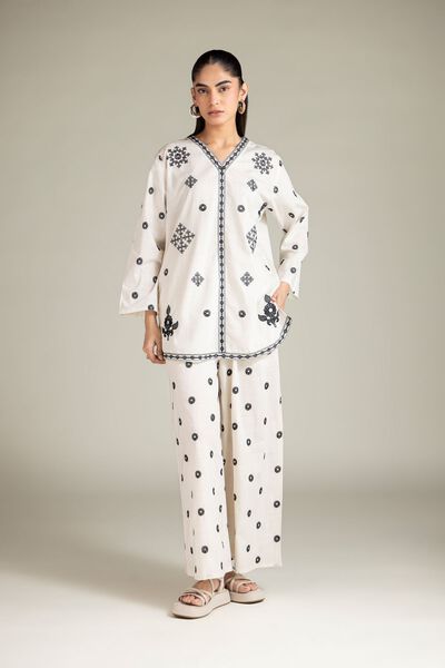 Textured Cotton | Trousers | AED 60.00