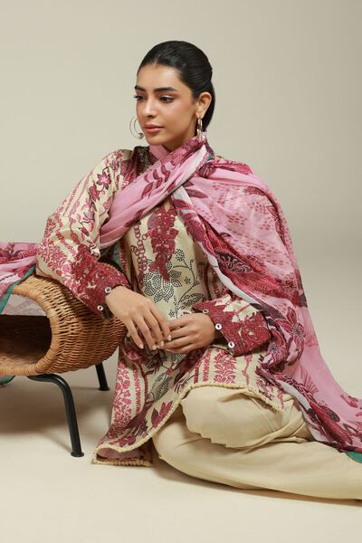 Embroidered | Satin | 3-Piece Tailored Set | AED 300.00