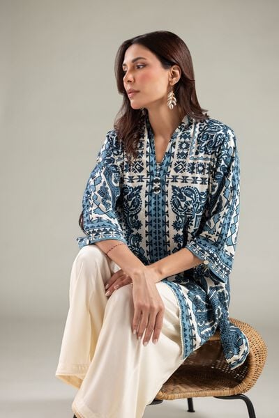 Printed | Viscose | Geometric Short Kurta | AED 130.00