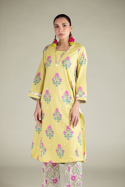 Embroidered | Cotton Viscose | Long Printed Kurta | AED 45.00