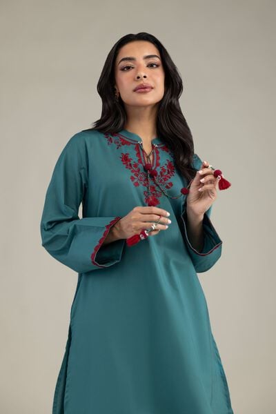 Embroidered | Cambric | Floral Cambric Kurta | AED 130.00